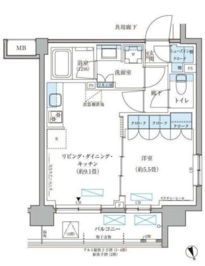 パークアクシス文京本郷　326号室　間取り