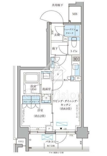 パークアクシス文京本郷　604号室　間取り
