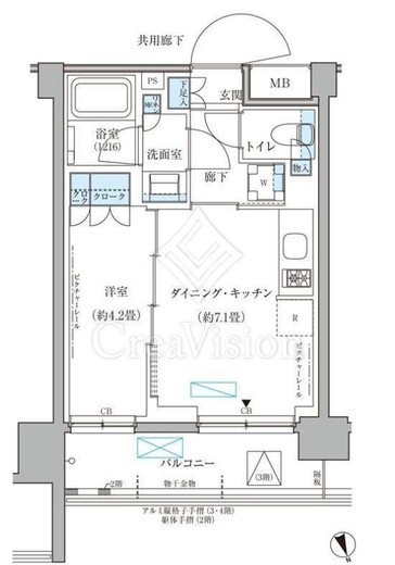 パークアクシス文京本郷　424号室　間取り