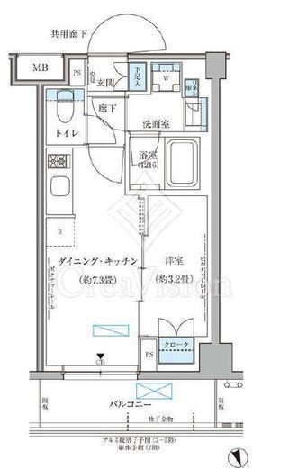 パークアクシス文京本郷　330号室　間取り