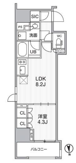 シーズンフラッツ新御徒町　201号室　間取り