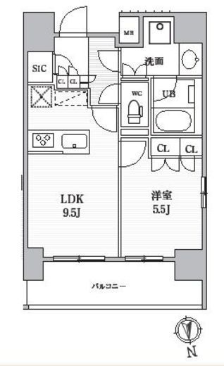 シーズンフラッツ上野稲荷町　503号室　間取り