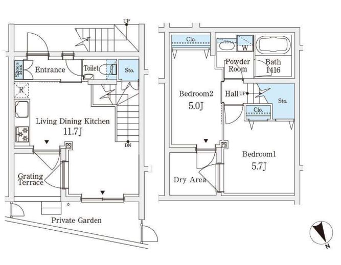 AGRATIO TERRACE 恵比寿　110号室　間取り