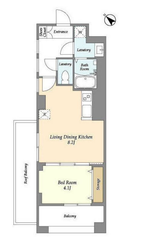 HF目黒行人坂レジデンス(旧フロンティアテラス目黒)　408号室　間取り