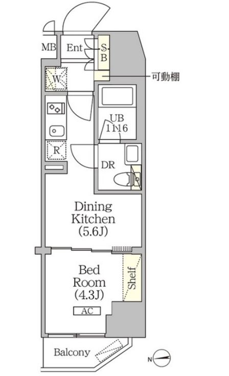 クラリティア浅草橋　803号室　間取り