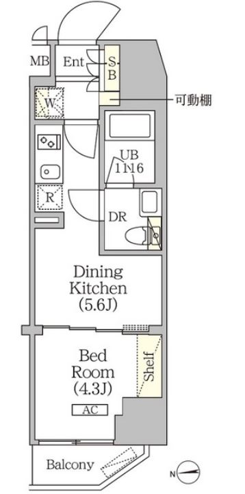 クラリティア浅草橋　1403号室　間取り