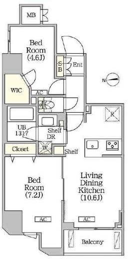 クラリティア浅草橋　1201号室　間取り
