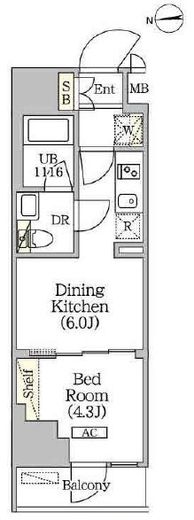 クラリティア浅草橋　1503号室　間取り
