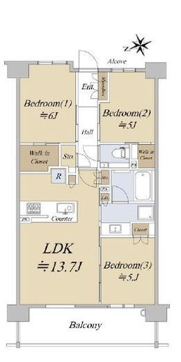 シティハウス吉祥寺北町　2F1号室　間取り