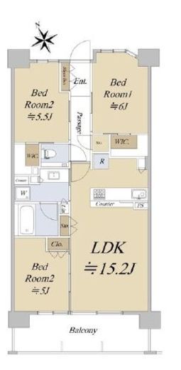シティハウス吉祥寺北町　4F2号室　間取り