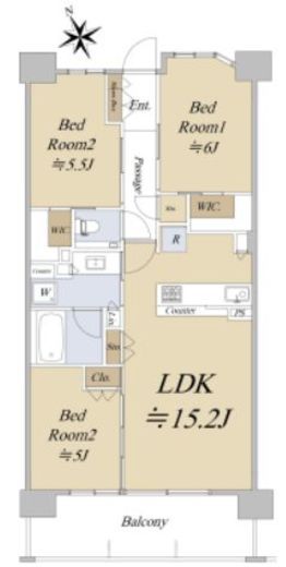 シティハウス吉祥寺北町　4F5号室　間取り