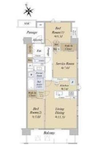 シティハウス吉祥寺北町　4F7号室　間取り