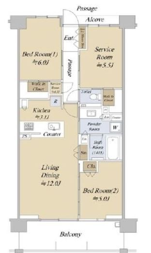 シティハウス吉祥寺北町　5F7号室　間取り