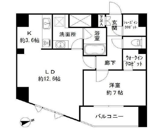 アーバンスタイル立川　601号室　間取り