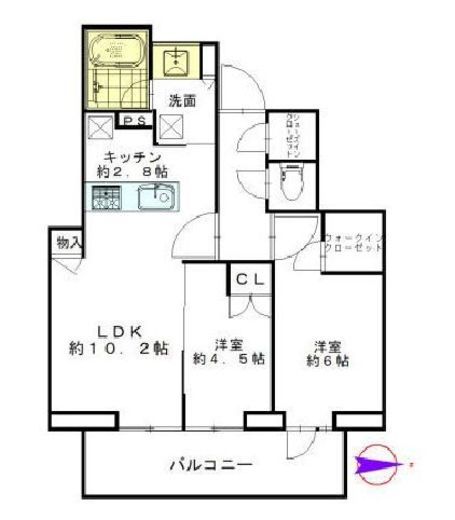 シティタワー国分寺ザ・ツインイースト　802号室　間取り