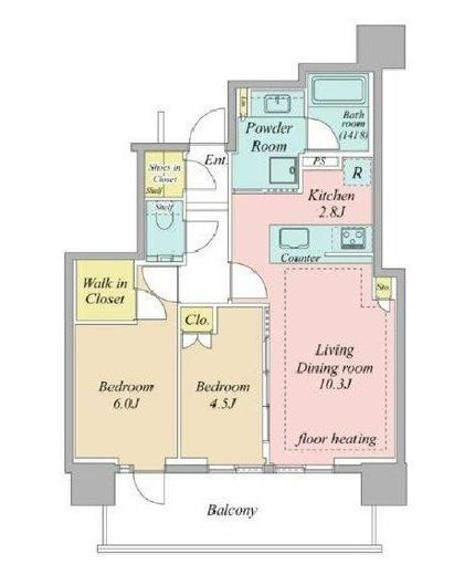 シティタワー国分寺ザ・ツインイースト　33F1号室　間取り