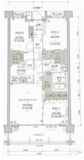 バウス武蔵境　2F2号室　間取り