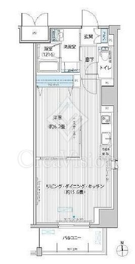 グランシャルール武蔵境　806号室　間取り