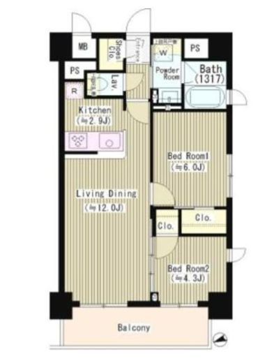 オークステージ武蔵野　301号室　間取り