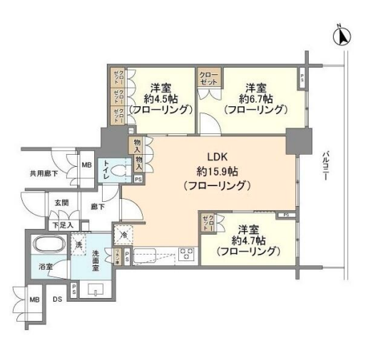 テラス東陽町ネクスタワー　801号室　間取り