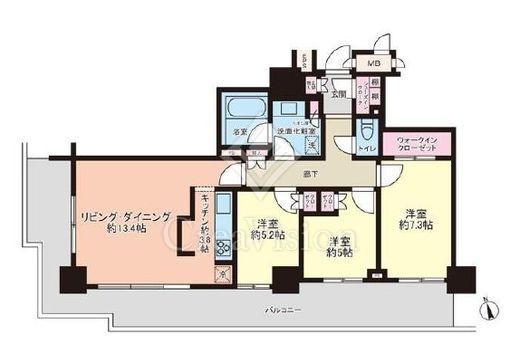 テラス東陽町ネクスタワー　2506号室　間取り