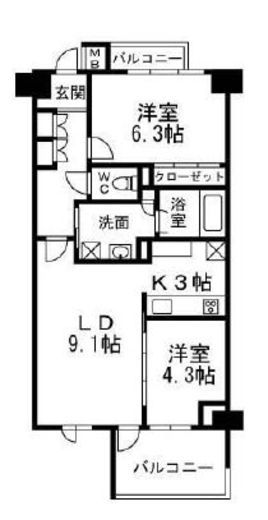 H-スクエア吉祥寺南町　203号室　間取り