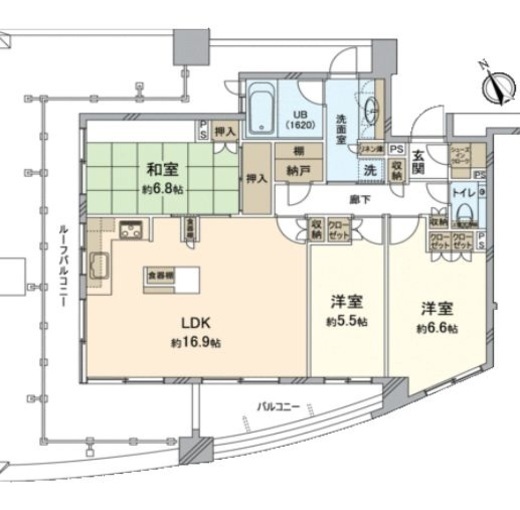グランプレオ武蔵野　1301号室　間取り