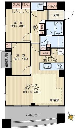 グランプレオ武蔵野　11F1号室　間取り