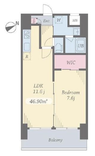 プライムコート立川　809号室　間取り