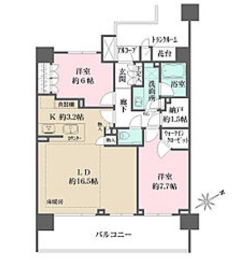 ザ・パークハウス武蔵野中町　1004号室　間取り