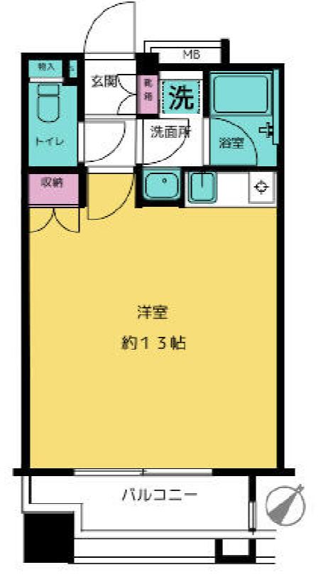 ファミールグラン銀座４丁目　1302号室　間取り