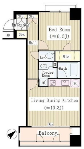 ファミールグラン銀座4丁目　1103号室　間取り