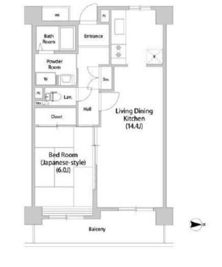 コーポレート連雀1号棟　405号室　間取り