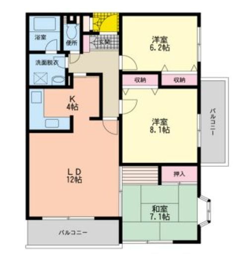 武蔵野パークヒルズ　501号室　間取り