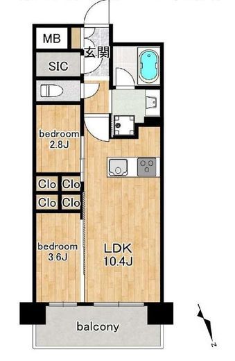 ラクレイス国分寺　306号室　間取り