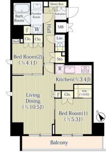 アルトステージ武蔵野　201号室　間取り