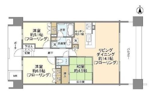 サンクタス立川T1　818号室　間取り