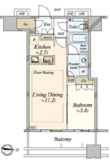 武蔵野タワーズスカイゲートタワー　611号室　間取り