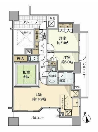 ライオンズステージ立川ラフィナタワー　5F1号室　間取り