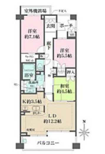 パークハウス吉祥寺北町グローヴⅣ　403号室　間取り