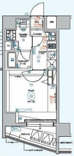 シーネクス立川　601号室　間取り