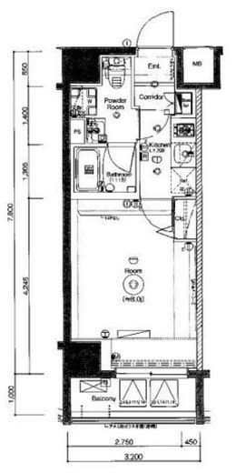シーネクス立川　1102号室　間取り