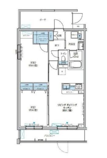 SYNCHRONICITY Musashino (シンクロニシティ武蔵野)　107号室　間取り