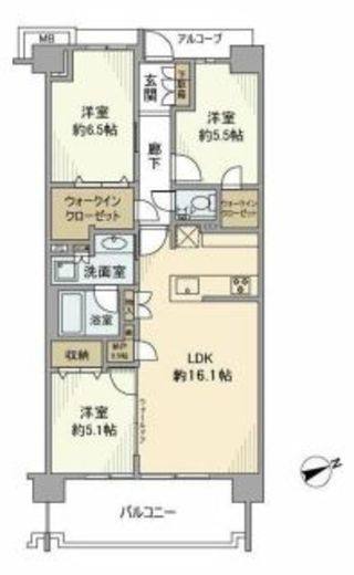 プラウドシティ武蔵野三鷹フロントコート　628号室　間取り
