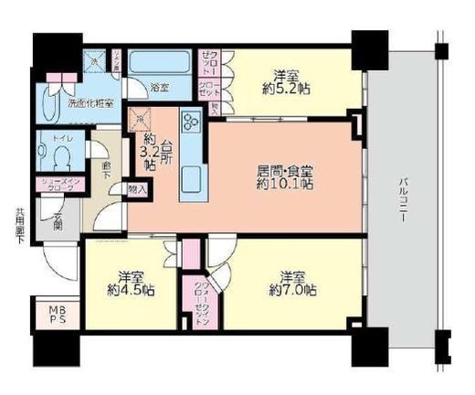 プラウドタワー立川　2507号室　間取り