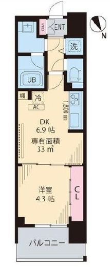 ビイルーム立川　1102号室　間取り