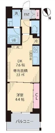 ビイルーム立川　1203号室　間取り