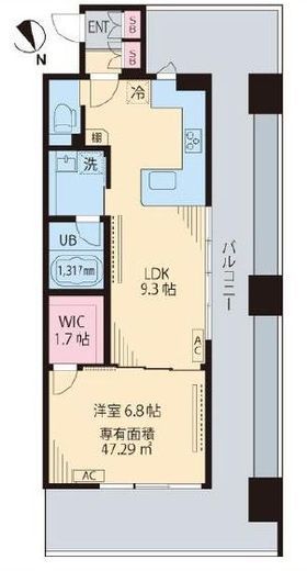 ビイルーム立川　601号室　間取り