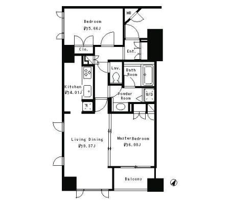 勝どきハイツ　402号室　間取り