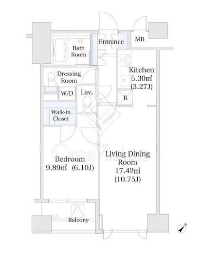 勝どきハイツ　705号室　間取り